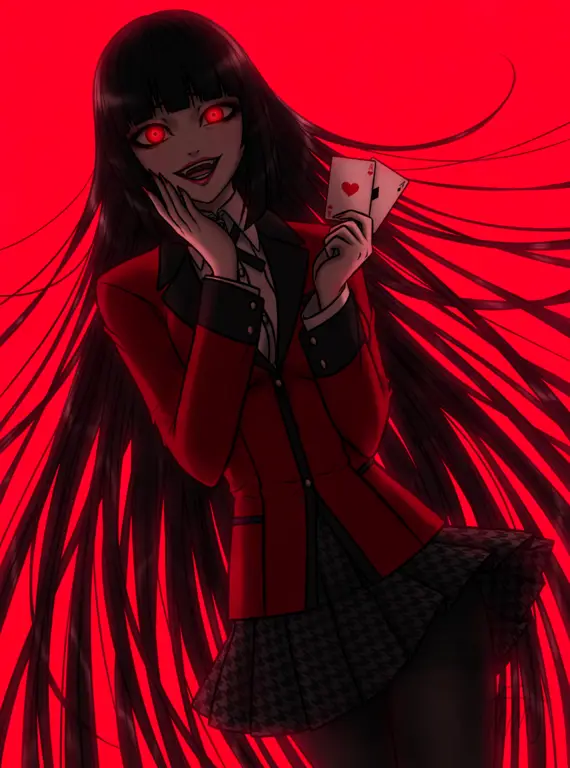 Karakter utama yang menarik dan misterius Yumeko Jabami, karakter utama Kakegurui