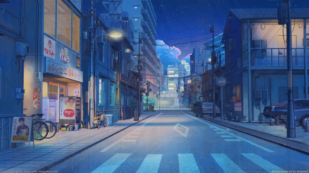Suasana kota malam dalam anime Gambar pemandangan kota malam hari