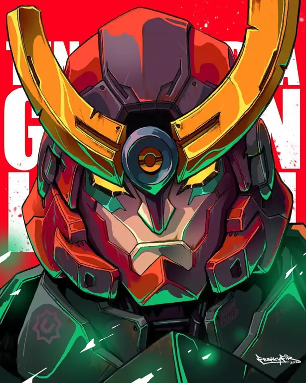 Kekuatan dan Aksi Gurren Lagann Adegan aksi mecha Gurren Lagann yang epik