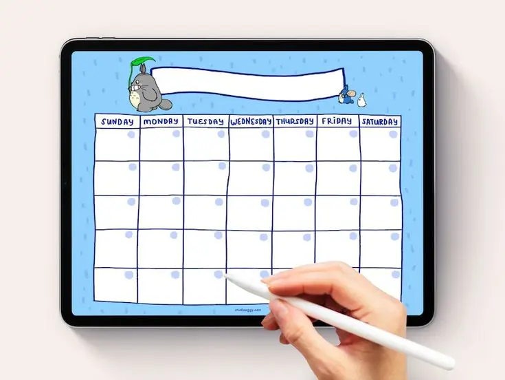 Jadwal Tayang Anime Gambar kalender dengan ilustrasi-ilustrasi anime yang menarik.