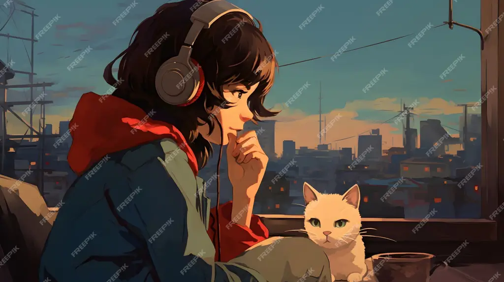 Menikmati Soundtrack Hikari no Akariost Karakter anime sedang mendengarkan musik