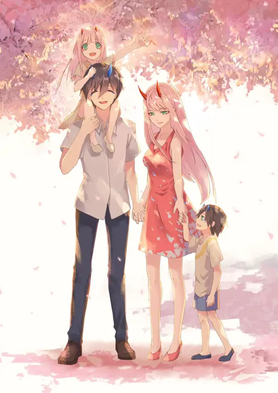 Ikatan yang Kompleks Gambar Hiro dan Zero Two dalam anime Darling in the Franxx