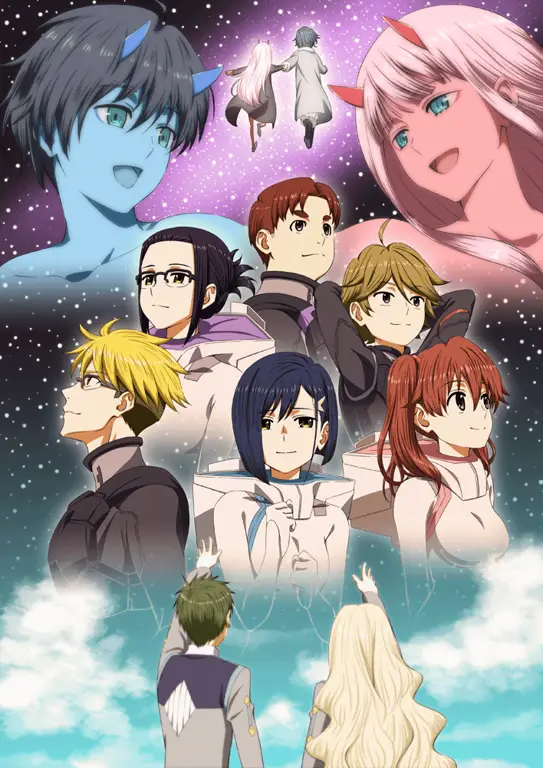 Persahabatan dan Kekeluargaan Gambar anggota skuadron 13 dalam anime Darling in the Franxx