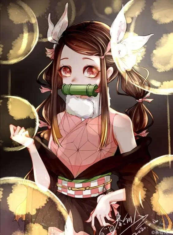 Nezuko, Iblis yang Tetap Manusiawi Gambar Nezuko Kamado, adik Tanjiro