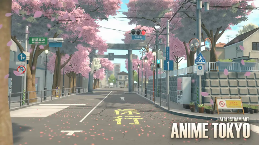 Pemandangan kota fiktif dalam anime Togainu no Chi Gambar pemandangan kota dalam anime